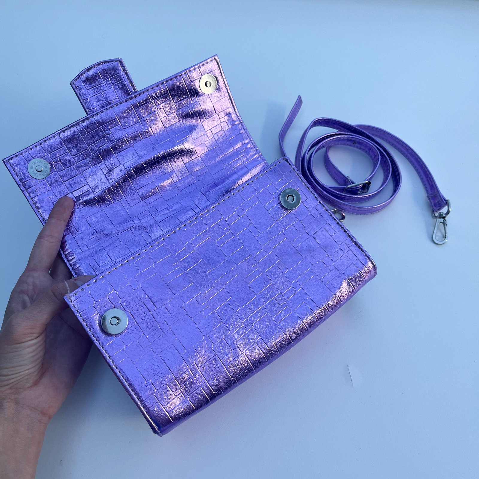 Mini bag Barbie textura lila metal - Ruda bags